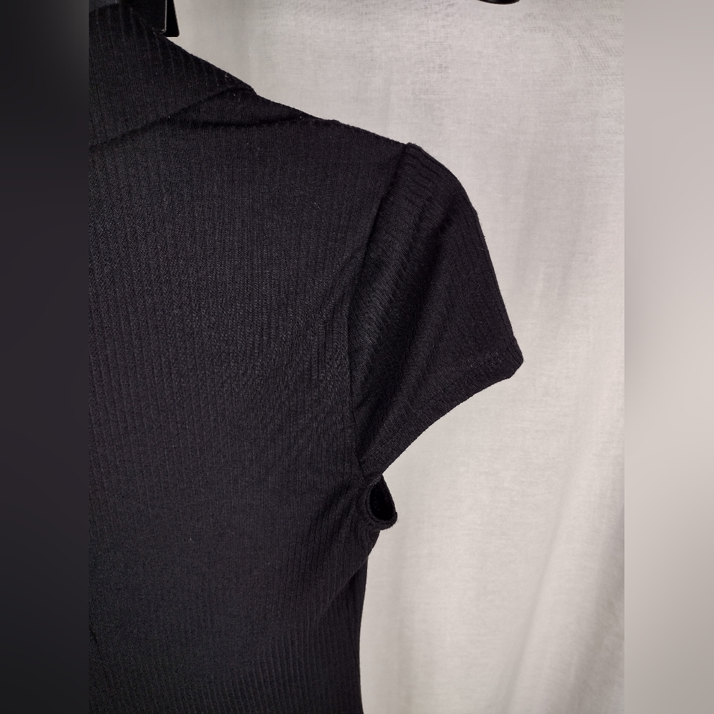 AFRM Black Short Sleeve Button Front Dress Size Small (4-6) NWT - Picture 11 of 15